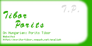 tibor porits business card